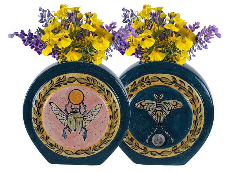 Art Deco Button Vase